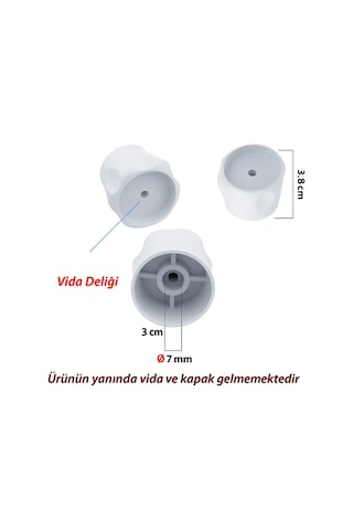 Vidalı 7 Mm - 5 Adet Radyatör Vanası Başlığı - Geniş Tip Petek Vana Kapağı - Petek Musluk Kafası
