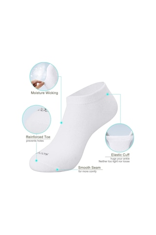 Socks Stores Unisex Beyaz Patik Kısa Çorap 5'li Beyaz