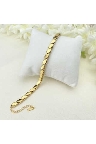 Arpa Bileklik Yüksek Kalite 316 L Paslanmaz Çelik Gold 17,5 + 3 Cm