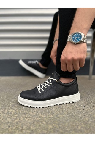 Dmr Elegance Jy152 Cool Bağcıklı Cilt Erkek Günlük Spor Klasik Ayakkabı Cbt - Siyah
