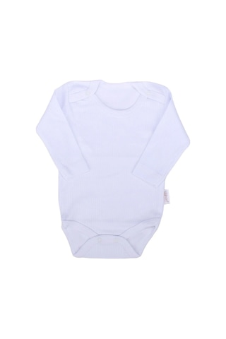 Bebegen Unisex Beyaz Raporlu Uzun Kollu Zıbın