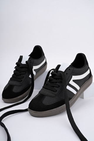 Muggo Garcia Garantili Unisex Ortopedik Günlük Bağcıklı Yürüyüş Koşu Sneaker Spor Ayakkabı Siyah