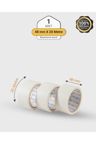 6 Adet Maskeleme Bandı 48mm X 20mt Kağıt , Boya Ve Dekorasyon Bandı