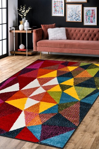 Colora Halı Koleksiyonu Yumuşak Renkli Kare Halı, Tozumaz, Modern Tasarım Ve Kolay Temizlik Multi 3