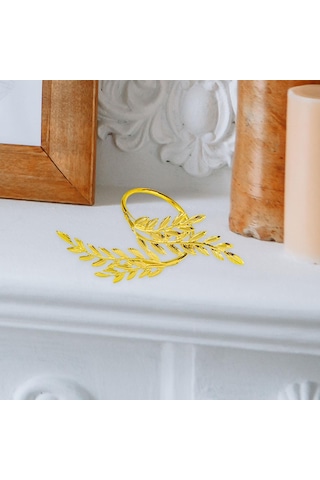 Homyl Altın Peçete Halkaları Masa Düzeni Orta Parçası Metal Altın