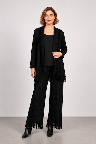 Bihan Store Kadın Püskül Detaylı Triko Alt Üst Takım Y26-50712 - Siyah