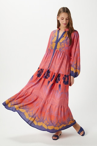 Modest Kadın Clara Pembe %100 Viskon Maksi Boy Uzun Elbise