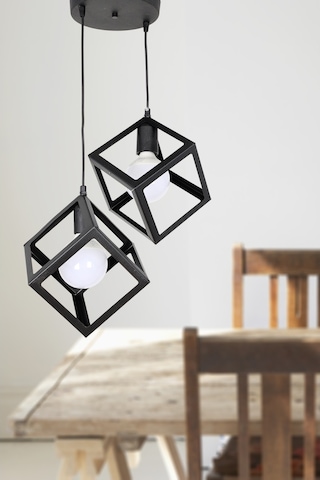 Küp 2.Li Siyah Avize