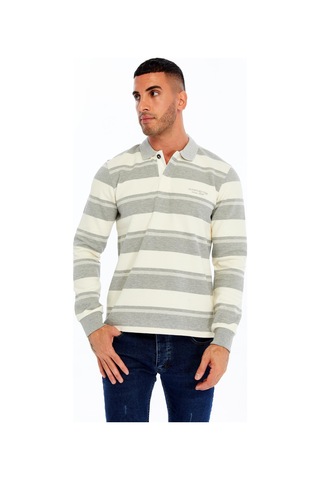 Ar-ma Erkek Ribanalı Regular Fit Çizgili Polo Yaka Sweatshirt %95 Pamuk %5 Elastane Ringel Pike K30554953002 Gri-g10 Gri