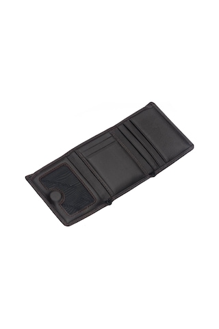 Westpolo Hakiki Deri Kağıt Para Ve Kart Bölmeli Unisex Cüzdan - 1647 Kahverengi