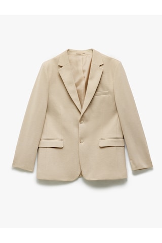 Koton Düğmeli Cepli Viskon Karışımlı Pike Kumaş Mono Yaka Slim Fit Blazer Ceket Bej 5sam50009hk Ekru