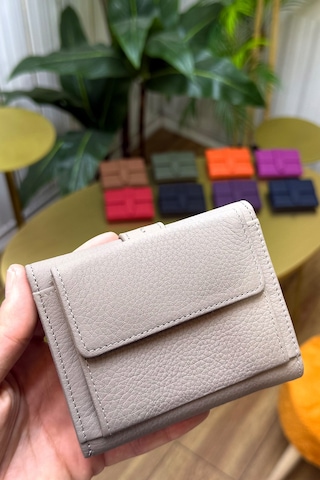 Lily Vizon Hakiki Deri Kadın Cüzdan Kibar Şık Ve Kullanışlı Vizon