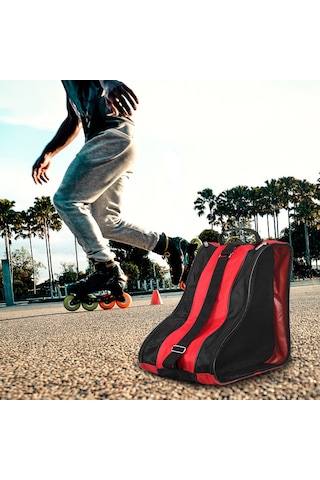 Vkemall Mavi Paten Çantası, 3 Bölmeli Büyük Kapasiteli, Paten Ve Aksesuarları Taşımak İçin Oxford Kumaş Çocuk Sırt Çantası Mavi