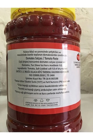 Kulaca Domates Salçası 2.5 Kg. Yeni Mahsül