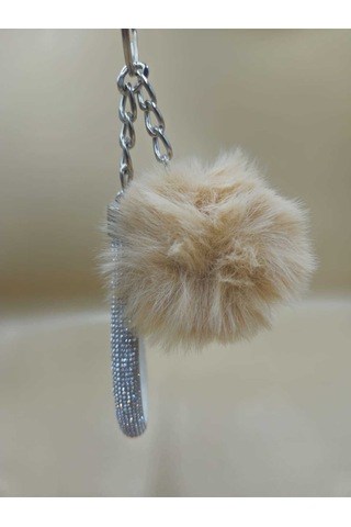 Gümüş Angel Anahtarlık Minik Ponpon Seçenekli Camel Ponpon