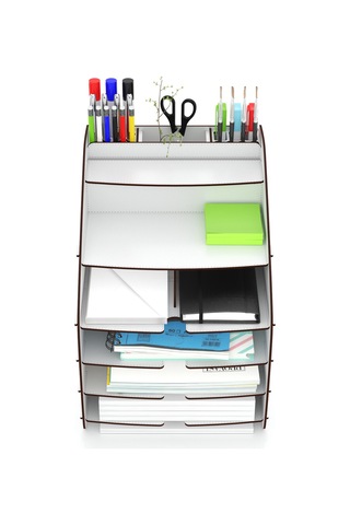 Design Otto Large Modest 6 Renk A4 Evrak Rafı Masaüstü Organizer Beyaz