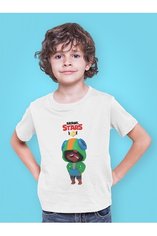 Bumeta Brawl Stars Karakter Baskılı Çocuk Tişört 3 Lü Set Beyaz