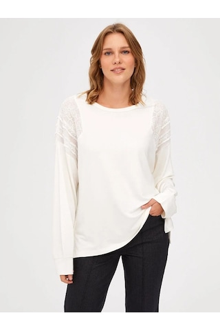 Faik Sönmez Kadın Sweatshirt U67512 Ekru