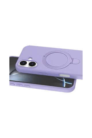 Apple Apple Uyumlu iPhone 16 Plus Regal Magsafe Standlı Kapak - Lila