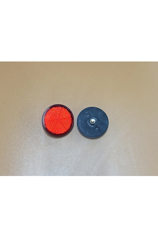 Yuvarlak Kırmzı Renk Reflektör 6mm Vidalı Plastik 2 Adet