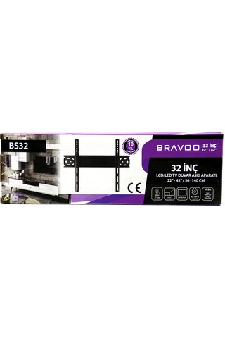 32 Inc - 22 Inc - 44 Inc Lcd Led Sabit Tv Askı Aparatı 56x140cm Bs-32 5570