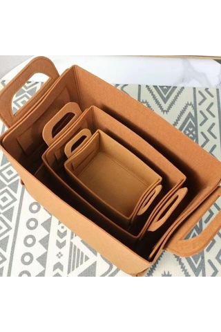 Tongxida Ev Konfeti Sıkışabilir Depolama Sepetleri, Küçük Kahverengi Kahverengi