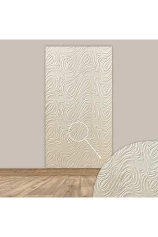 Tink 3d Kendinden Yapışkanlı Akustik Keçe Panel Dalgalı Desenli 52x98 Cm 10 Adet 5 M² Ekru
