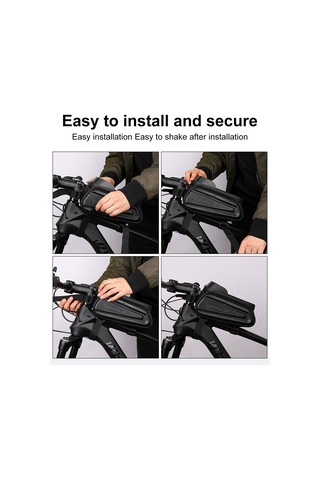 Moveevo Erkek Kadın Bisiklet Çantası, Pvc Materyal, Su Geçirmez Dokunmatik Ekran, 23x11cm, Beyaz Işıklı, Dağ Bisikleti Üst Boru Çantası Beyaz