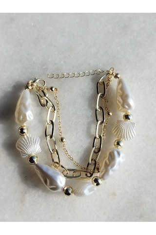 Sedef Taşlı Çoklu Bileklik Seti Heiyelik Aksesuar Çok Renkli