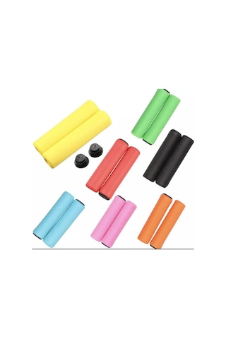 Avants Silikon Kaymaz Bisiklet Elciği Sünger, Ergonomik Bisiklet Elcik Kırmızı - Sarı - Siyah