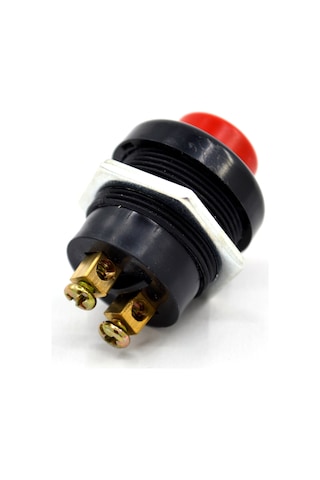 22mm Yaylı Plastik Buton Anahtar Kırmızı Vidalı
