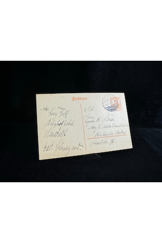 Deutsche Reichspost Antiye 1916 Yılı Alman Reich Döneminden 7 1/2 Pfennig Kendinden Pullu Posta Kartı Postadan Geçmiş