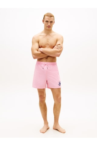 Tommy Hilfiger Medıum Drawstrıng Ithaca Scrıpt Erkek Pembe Deniz Şortu - Um0um03750