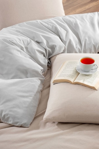 Valezium Bej- Gri Çift Kişilik Nevresim Takımı Lastikli Çarşaf Ve 2 Yastık Kılıfı Bej Gri
