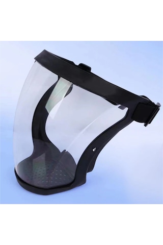 Springsun Yapı Çalışmaları İçin Tam Yüz Korumalı Maske - Siyah Şeffaf Tipi 1 Adet Maske + 2 Adet Solunum Pamuk Yastığı