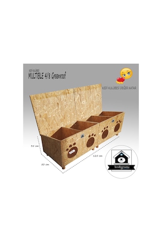 Kedigram Kedi Kulübesi Kedi Evi Profesyonel Multible Greenroof 4/8