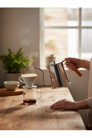 Moda Bakır Barista Bakır Demlik Nikel Gümüş