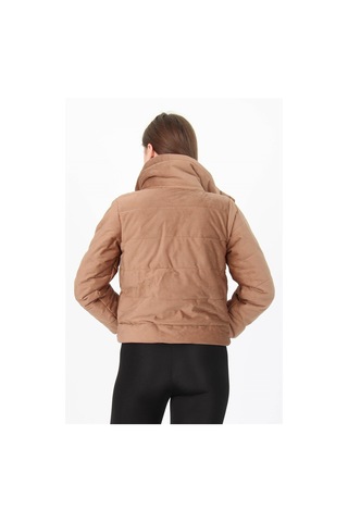 Kadın Yüksek Yaka Cepli Kışlık Kadife Mont Dpnb7154 CAMEL