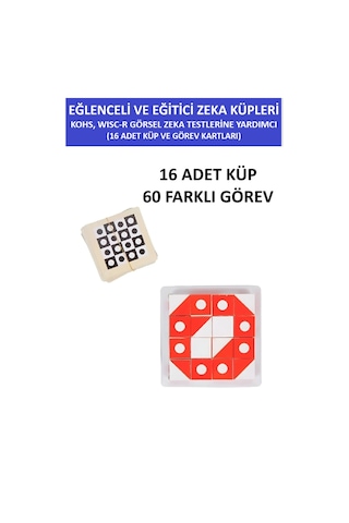 Görsel Eğitici Dikkat Zeka Ve Akıl Küpleri Kohs, Wisc-r Vb. Görsel Zeka Testlerine Yardımcı