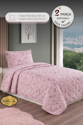 Tek Kişilik Pike Takımı 160x230 Cm Çok Amaçlı Yatak Örtüsü & Battaniye Pembe