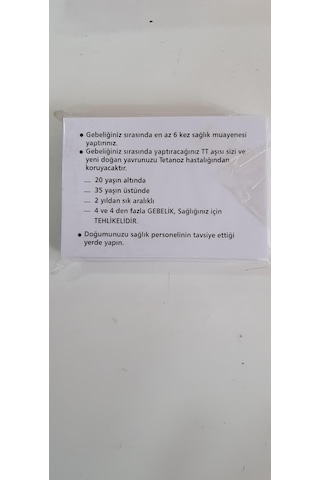 15-49 Yaş Kadın Tetanoz Aşı Kartı 50'li