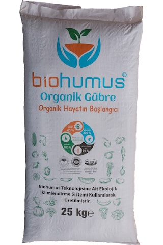 Biohumus Organik Gübre 25 KG Tekli