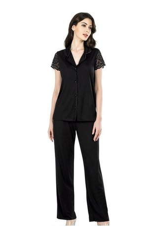 Ahu 7678 Penye Kısa 7lı Set-siyah Siyah