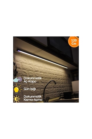 Mutfak Tezgah Üstü Dokunmatik Led Bar Aydınlatma Gün Işığı 120cm