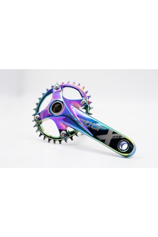 Bike Sky Raptor 32t Rainbow Tekli Aynakol Mtb Dağ Bisikleti Krank, Alüminyum, Renkli Altın - Bakır - Kırmızı - Siyah
