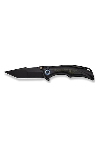 We Knife Tighe Down Black Titanium Integral Handle With Black & Yellow Carbon Fiber Inlay Black Stonewashed Bohler M390 Blade Tanto Kamp Çakı Siyah