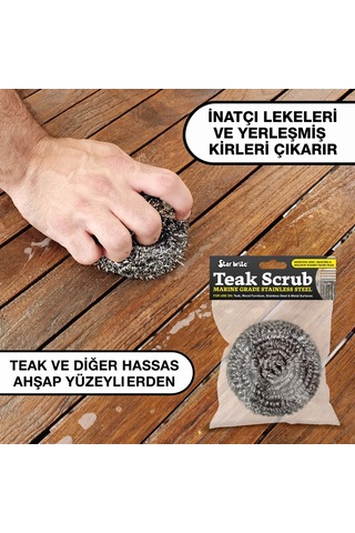 Starbrite - Tik Ovma Teli ''magic Scrub'' Paslanmaz Çelik : Tik Ahşaplardaki İnatçı Kir Ve Küflere Karşı Profesyonel Çözüm