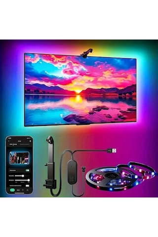 Honeybeeshop Eıssloly Rgbıc Led Tv Arka Aydınlatma Şeridi 5m 16 4ft Ar Sensörlü Uygulama Müzik Uyumlu Usb Güçlü 35 80 İnç Tv Monitör Oyun Yatak Oturma Odası