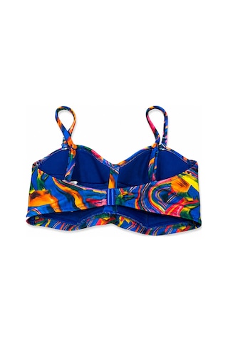 Büyük Beden Straplez Ayarlanabilir İnce Askılı Desenli Kadın Bikini Üst