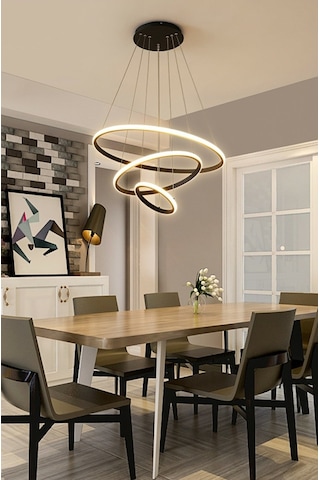 Bozkurt / Sarkıt Avize / 50x40x30 CM / 3 Renk Işık / Antrasit Gövde Antrasit